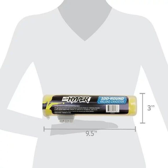 Nerf Hyper 100-Round Refill Canister, Contains 100 Rounds (Lot of 4 Cannisters) - Picture 9 of 10